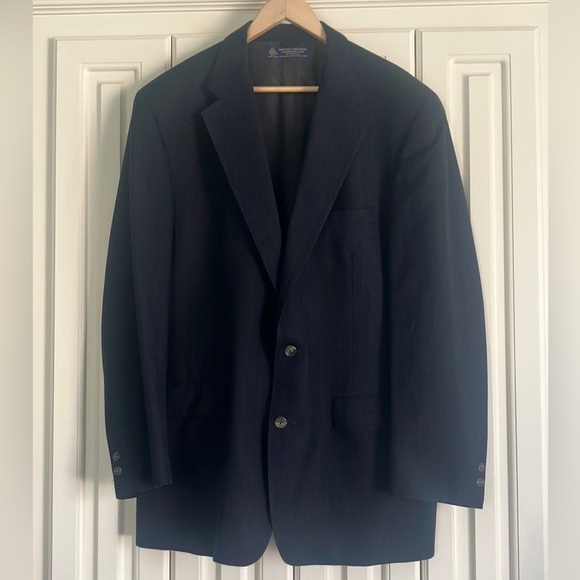 Brooks Brothers Other - Brooks Brothers Dark Blue Pinstriped Suit Sports Jacket 46L